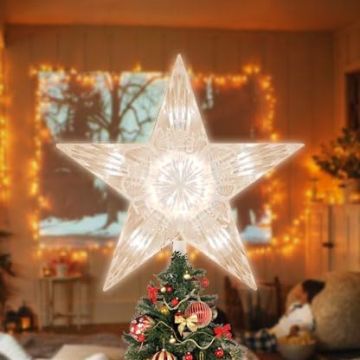 LAMPHOME 9" Star Tree Topper, Lighted Clear