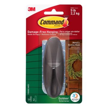 3M Command Large Plastic Hook, 4.125 in. L