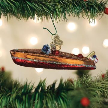 Classic Wooden Boat Ornament