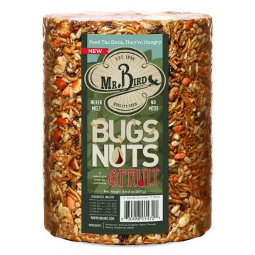 Mr. Bird, Bugs, Nut & Fruit Suet Cylinder, Large