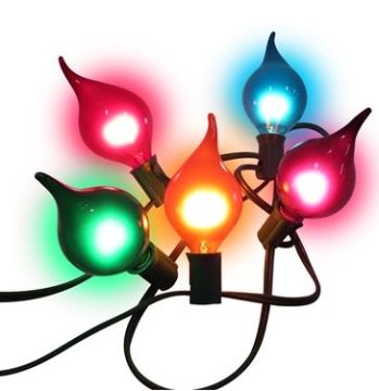 Holiday Bright Lights G45 Tear Drop Light Set 15 light count Frosted Multi