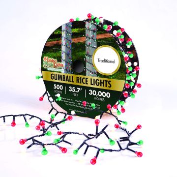 LED Gumball Rice Lights, 500 Traditional Lights