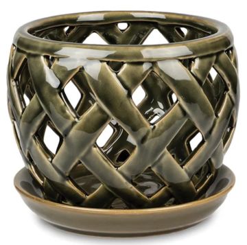 Border Concepts, Lattice Orchid Pot, Bungee Cord, 6"