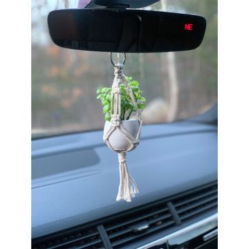 Primitive Planters Mini Macrame Car Plant Hanger 