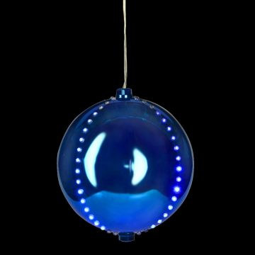 Holiday Bright Lights LED 6" Blue Round Snowfall Ornament Blue Lights