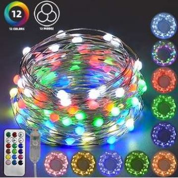 Holiday Bright Lights LED Foggy Big Seed Light Set 50 light count RGB