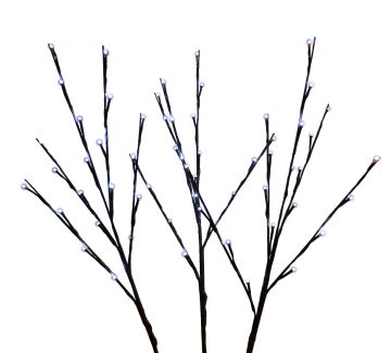 Gabriel Lights® LED Twigs 60 Pure White Steady Lights on Brown Branches, 3 pack