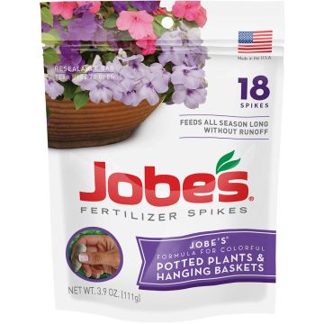 Jobe's, Potted Plants & Hanging Baskets 6-18-6 Fertilizer Spikes, 18 spikes