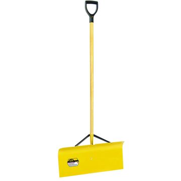 Yo-Ho Spring Steel Snow Pusher With Brace And D-Grip, 24"