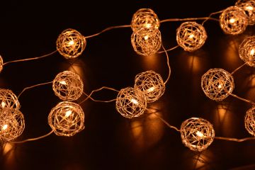 Holiday Bright Lights Micro Balled Light Set 40 light count LED Warm White with Copper Cord