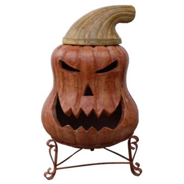 The Pottery Patch, Squatty Pumpkin Chimenea 24.5" tall