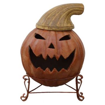 The Pottery Patch, Round Pumpkin Chimenea, 22.5" tall