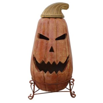 The Pottery Patch, Tall Pumpkin Chimenea, 31" tall