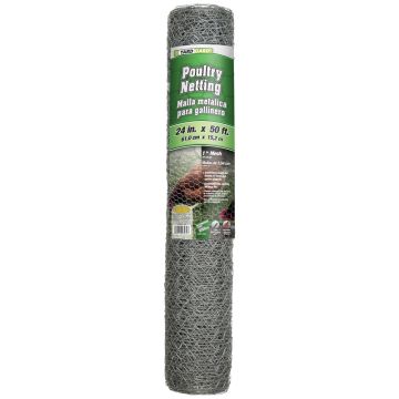 YardGard, 24" Galvanized Steel Poultry Netting Silver 1 in, 50'