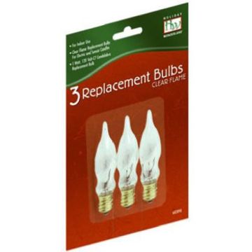 Holiday Wonderland, C7 7 Watt Incandescent Clear Flame Replacement Bulbs, 3 pack