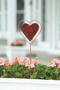 Ancient Graffiti, Red Heart Disc Garden Stake