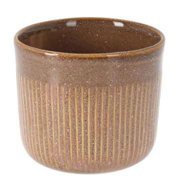 Koopman, Glazed Porcelain Pot, Brown, 4.4" 