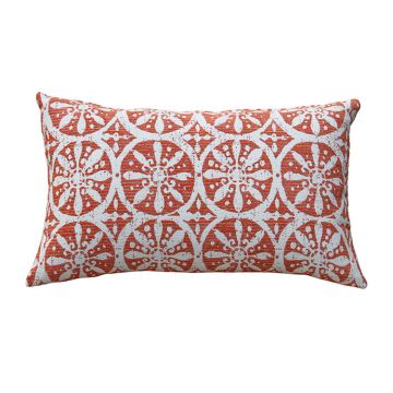 Outdoor Interiors Rusty Pizzelle Lumbar Pillow, 12" X 20"