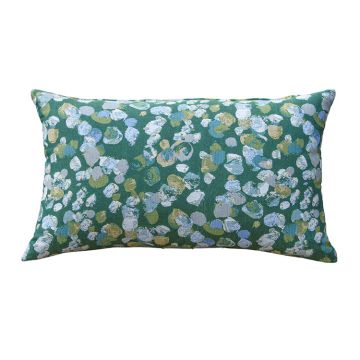 Outdoor Interiors Polka Green Lumbar Pillow, 12" X 20"