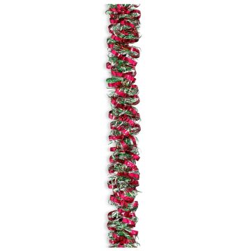 Holiday Trims Deluxe Angle Hair Garland, Red, Silver, Green,  2.25"x15'