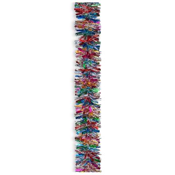 Holiday Trims Silver/Multi Color Garland, 2.25"x15'