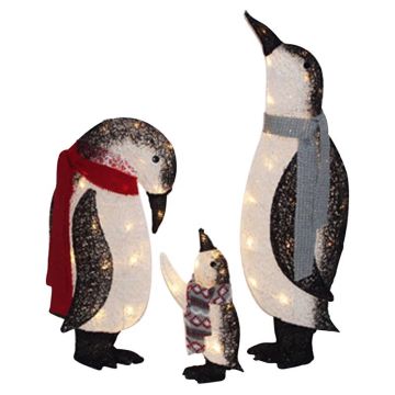 Sienna, Penguin Family Yard Decor LED Warm White, 2.7 ft.