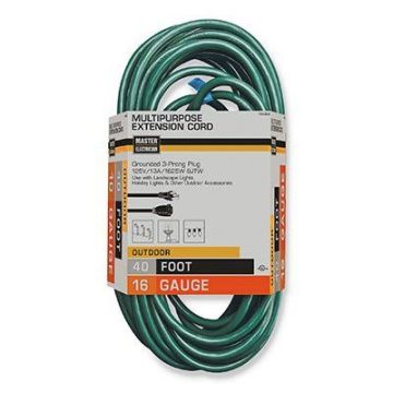 Outdoor Cords, 16/3 Green Extention Cord, 40'