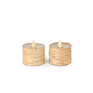 K&K Interiors 2" Birch Luminara Indoor Tealights, 2pk