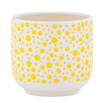 Napco, Yellow Polka Dot Ceramic Cache, 4.75"