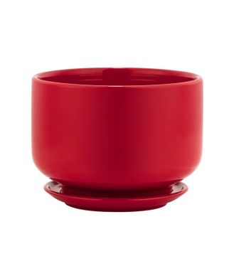 Napco, Red Planter with Saucer, 7"