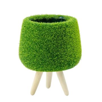 Napco, Flocked Moss Green Leg Planter, 3"