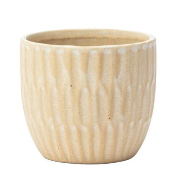 Napco, Wavy Ribbed Planter, Cream, 3.75"