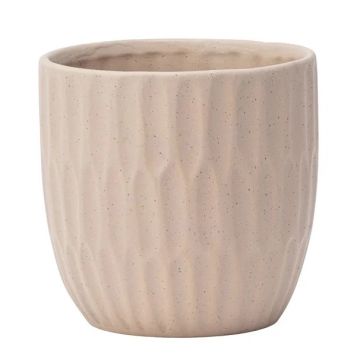 Napco, Wavy Ribbed Planter, Beige, 5"