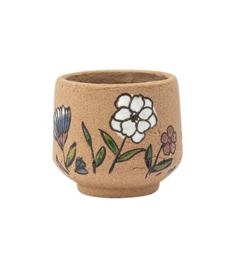 Napco, Textured Floral Planter, 3.75"