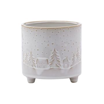 Napco Snowy Winter Scene Planter, 4"