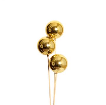 Vyn Ornamental Balls Glossy Gold, 3 Stem