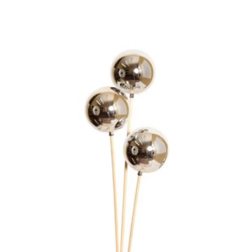 Vyn Ornamental Balls Glossy Silver, 3 Stems