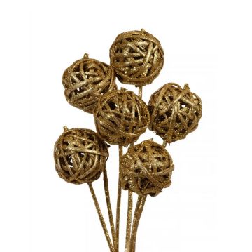 Vyn Kamboi Balls Gold Glitter, 3 Stems