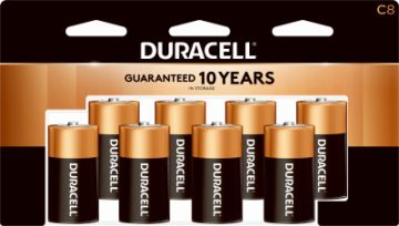 DURACELL Alkaline Batteries, C, 8-Pk.   