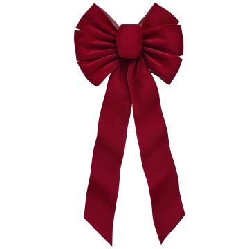 Holiday Trims Burgundy 7 Loop Christmas Bow 10 in.