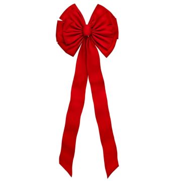 Holiday Trims Red 13 Loop Christmas Bow 18 in.