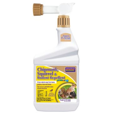 BONIDE 868 Chipmunk, Squirrel & Rodent Repellent Ready-to-Spray, 1 quart