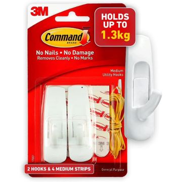 3M Command, Medium Utility Hooks, 2 Hooks