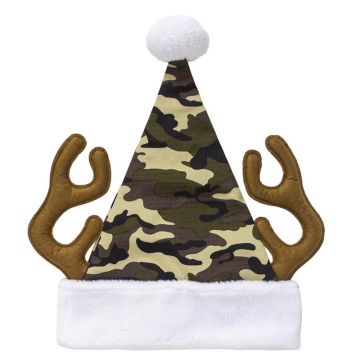 Dyno Multicolored Camo with Antlers Santa Indoor Christmas Decor 17 in.