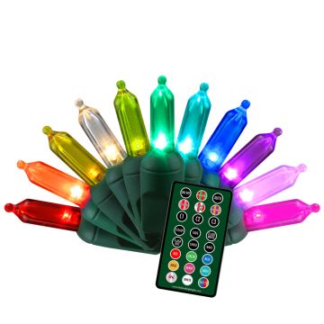 Celebrations Platinum LED, T5 Traditional Mini Color Changing Starter Set Green Wire, 50L/25FT