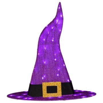 Gemmy, Yard Decor Purple 50 ct 30" LED Prelit Witch Hat