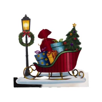 Gerson LED Multicolored Window Clings Sleigh 9.84 in.