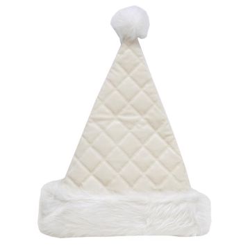 Dyno Diamond Ivory 17 in. Velvet Santa Hat 1 pk