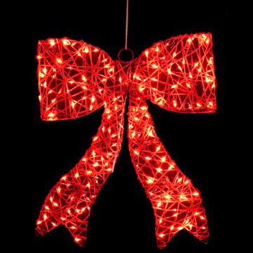 Sienna, Red Bow Hanging Decor LED Red, 23.6 in