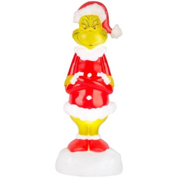 Gemmy Grinch Lighted Blow Mold Figure Figurine, 14 in.